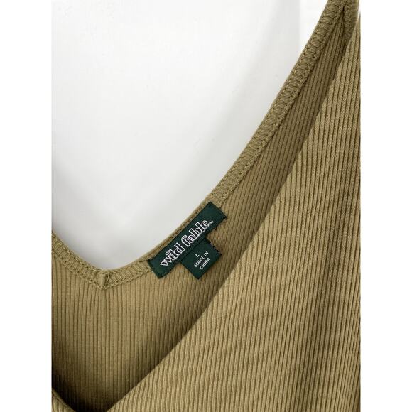 Wild Fable v-Neck Ribbed Sleeveless Bodysuit Size Large - Picture 6 of 7